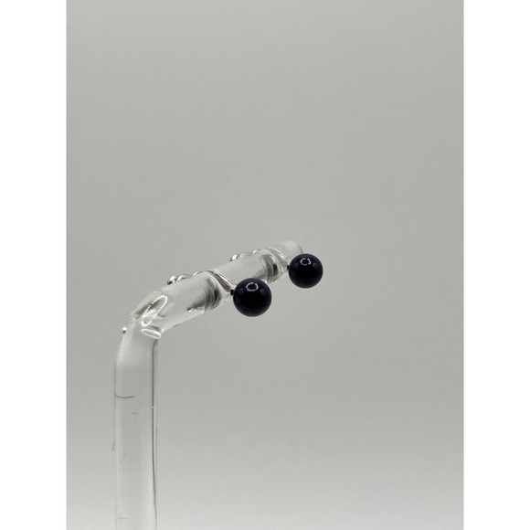 Amethyst Ball Silver Stud Earrings! - Picture 5 of 8